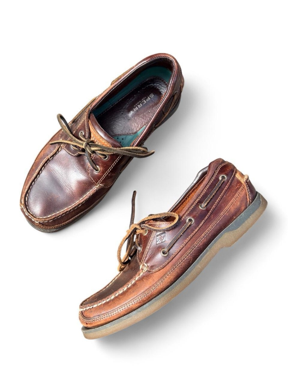 Sperry Chestnut Brown Leather 2-Eye Boat Shoes